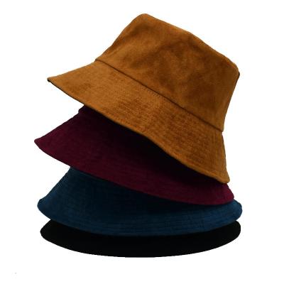 China Character Lady Thickened Warm Suede Bucket Hat Panama Outdoor Plush Fisherman Velvet Bucket Hats For Women for sale