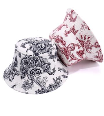 China Wholesale Simple Striped Unisex Fisherman Bucket Hats Women Printed Designer Print Cotton Bucket Hat for sale