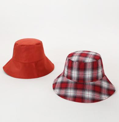 China Hot Selling Character Plaid Printing Double Sided Outdoor Sun Hat Leisure Travel Hat Fishermanhat Hat for sale