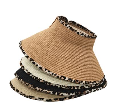 China 2021 New Design Seaside Sunshade Summer Beach Striped Outdoor Vacation Sun Straw Hat Big Brim Hat for sale