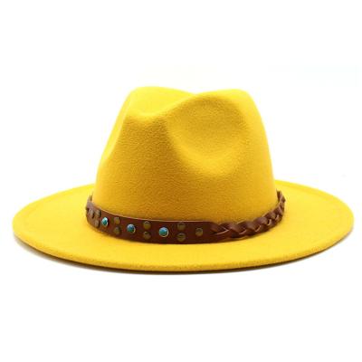 China 2021 New Daily Life Men's and Women's Overflowed Hats Big Fashion Panama Hat Jazz Hat Belt Accessories Fedora for sale