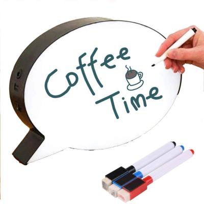 China 2018 Europe Market USB Eco-friendly Battery Dual Use Battery Speech Bubble Light Box Writing Letter Message Table for sale