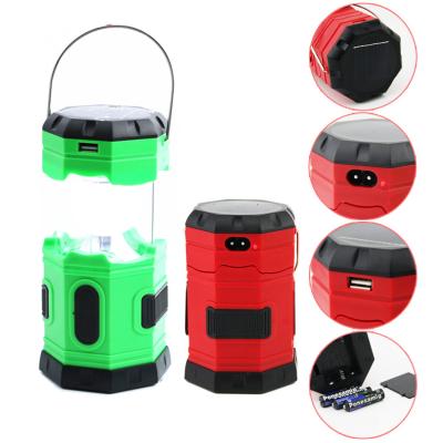 China With USB T939 USB Folding Mobile Charger 6 Led Solar Rechargeable Camping Lantern for sale