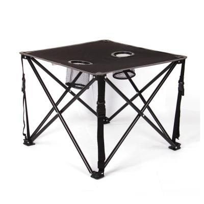 China Portable Lightweight Aluminum 2 Cupholders Polyester Camping Folding Table With 2 Cupholders for sale