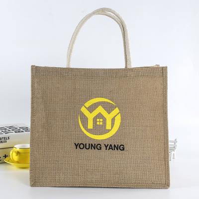 China 2021 Handled Jute Shopping Tote Bag for sale