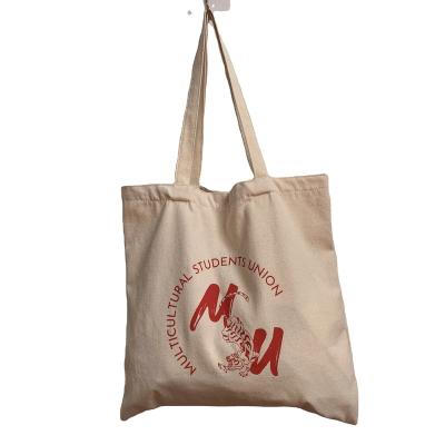 China 2022 Handled Custom Printed Eco Recycled Shopping Bag Cotton Organic Canvas Tote Bag With Logo for sale