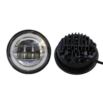 China PMMA 4.5inch led motorcycle fog lights universal har pasture led fog lights with halo angel eyes white drl 6000K waterproof for sale