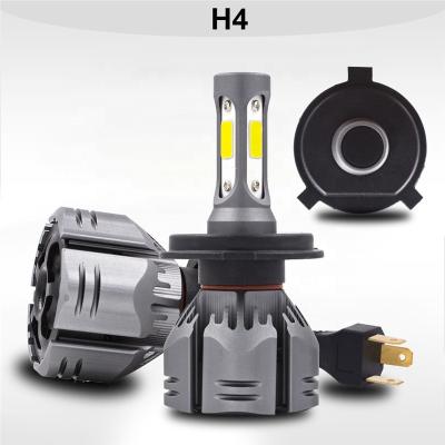 China Aluminum high low beam luz automotive car headlight replacement led motorcycle h4 led headlight h4 fan waterproof fast delivery shipping time for sale