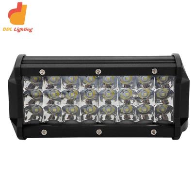 China Factory Wholesale Waterproof Aluminum Alloy Diecast Aluminum Housing 24V 12V 3 Row LED Offroad Bar 7inch Amber Clear 72W for sale