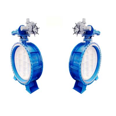 China DN1600 PN25 Eccentric Multi-turn Electric Metal Operation Triple Actuator Triple Actuator Butterfly Valve for sale