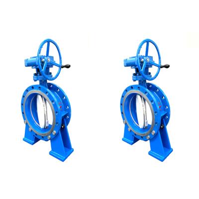 China Sewage DN400 PN 16 three seal class300 eccentric hard flange end butterfly valve for sale