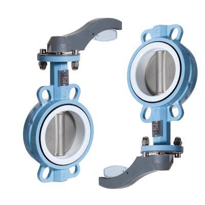 China Factory price quality sewage good 3 inch wafer worm resilient butterfly valve with DN100 with PTFE for sale