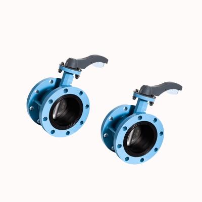 China Large Size Malleable Sewage Iron Double Flange Butterfly Valve Worm Gear Flange Butterfly Valve for sale