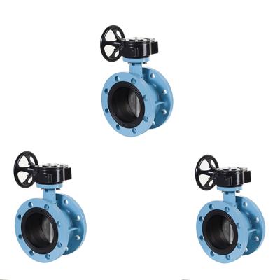 China Large Size Customized Sewage Flange Butterfly Valve Worm Gear Butterfly Valve for sale