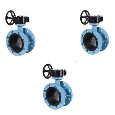 China High Quality Big Size Sewage Butterfly Valve Worm Gear Actuator Butterfly Valve for sale