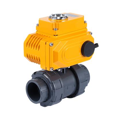 China High Efficiency 220V Sewage Water Taps 1 Inch PVC Plastic Thread Electric Water Ball Valves for sale