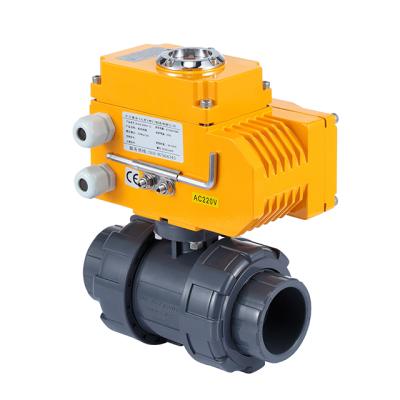 China Electric Sewage PVC Ball Valve AC220 av380v DC24V for sale