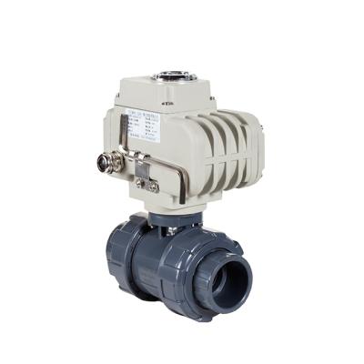 China Carrie Ball Valve AC220 av380v DC24V PVC U PVC Electric Sewage Ball Valve for sale