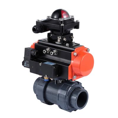 China Sewage Carrie Ball Valve Pneumati Actuator PVC U PVC Ball Valve for sale