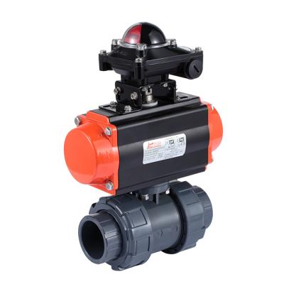 China DN100 Sewage Ball Valve Pneumati Actuator PVC U PVC Ball Valve for sale