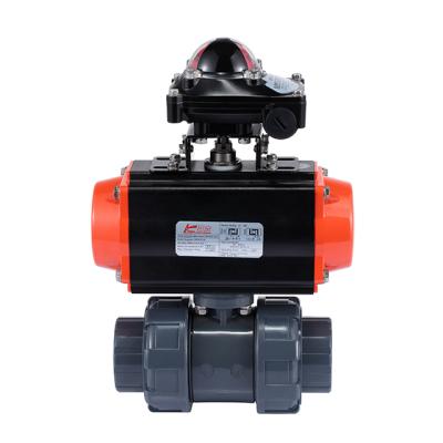 China DN150 PN10 Sewage Ball Valve Pneumati Actuator PVC U PVC Ball Valve for sale