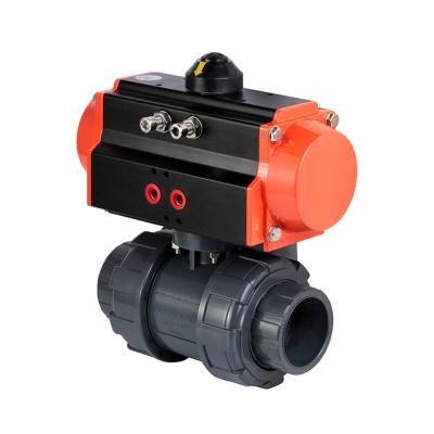 China DN80 Sewage Ball Valve Pneumati Actuator PVC U PVC Ball Valve for sale