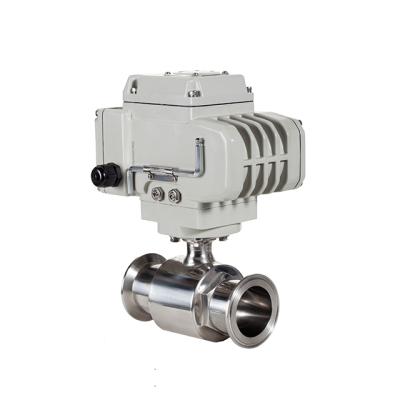 China Sewage Stainless Steel 12V 24V 220V 3 PCS On Off Type Water Flow Rollerball Electric Actuator Motorized Valve for sale