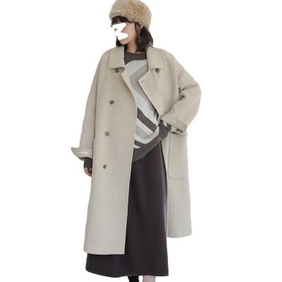 China Newest Breathable Classic Wool Coat Women Cashmere Wool Double Breasted Coats for sale