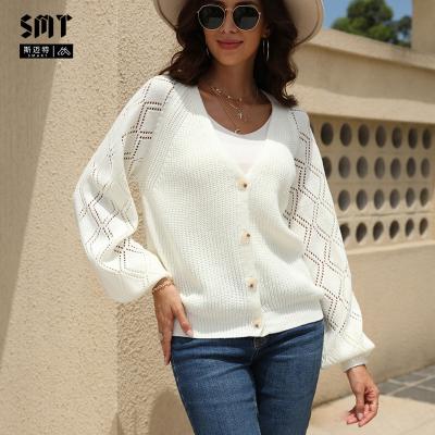 China Autumn Winter smart hot women's Anti-wrinkle sale blouses tops coat crochet button women's shirt sweater cavity cardigan sweater 2022 for sale