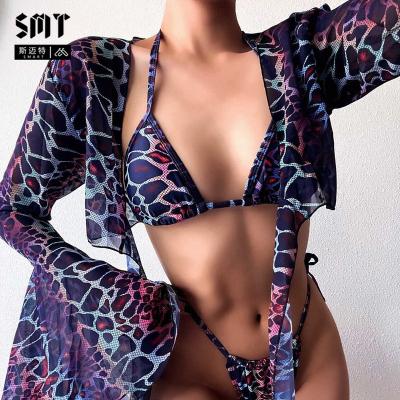 China New Sale Plus Size Smart Amazon Sexy Swimsuit Blouse Lace Up Bikini Popular AliExpress Swimwear for sale