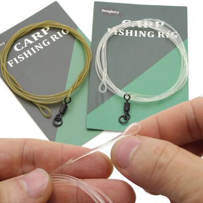 China 100cm Carp Fishing Line Fluorocarbon Line Group For Rig Sinking Carbon Line With Ring Swivels Fishing Tackle FC-004 Carp Line Hair Carp for sale