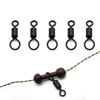 China Brass Alloy Big Eye Swivels UK Size 8 Lead Making Heli-CHOD Swivels Matt Black Anti Glare Rolling Swivels Carp Fishing Tackle Rigs for sale