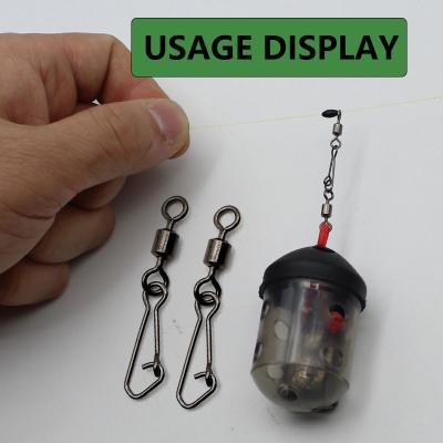 China Method Feeder Carp Fishing Feeder Link Swivel with Snap Hook Snap Connector Oval Feeder Line Stopper Bead for Carp Tackle for sale