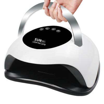 China Portable UV Nail Lamp 120W LED UV Nail Dryer LED Lamp For Manicure Two Hand Lamp With Handle for sale