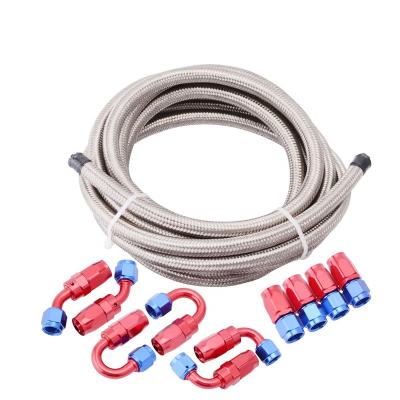 China Engine Silicone Turbo Hose HaoFa -8AN AN8 Stainless Steel Braided Hose Cooling Rubber Hoses & Hose Fitting Kit for sale