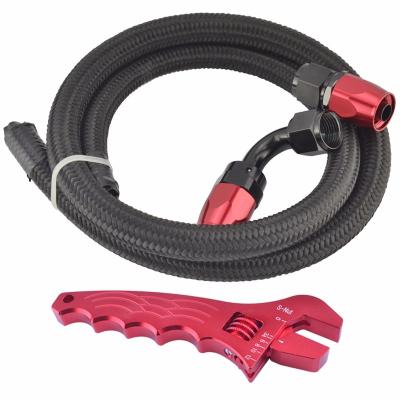 China Nylon Braided Cooling System CPE NBR Fuel Hose Cable Oil Gas Pipe an4 an6 6an an8 10an an20 Hose Automotive Black for sale