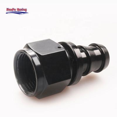 China HaoFa An8 8An #8 0deg Jic Oil/Gas/Fuel Straight Swivel Aluminum Alloy Push On Fittings End Adapter Push Lock For Oil Smooth Braided Hose for sale