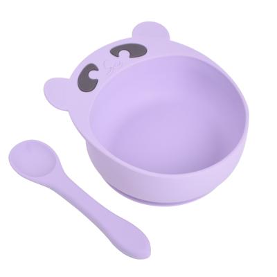 China 2021 Factory Wholesale Hot Selling Viable Supplier Silicone Baby Suction Feeding Bowl With Spoon For Kids for sale