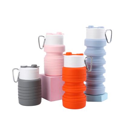 China Disposable Sports Bottle Hot Sale Amazon Beverage Bottle Collapsible Collapsible Silicone Water Bottles for sale