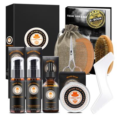 China Hot Selling Premium Orange XIKEZAN Amazon Beard DEEP CLEANING Gift Set Beard Care Kit With Adjuster Kit for sale