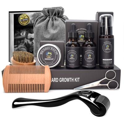 China XIKEZAN DEEP CLEANING Make Organic Beard Growth Oil Balm Set Men's Grooming Kit With Trimmer For Beard for sale