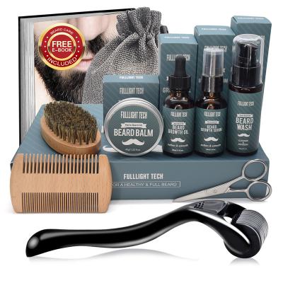 China Hot Selling Popular DEEP CLEANSING Kit Beard Growth Kit Beard Brush Derma Rollers And Men Beard Care for sale