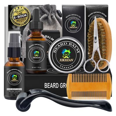 China Private Label Beard Growth Kit w/ Derma Roller Oil Balm Beard Care Grooming Beard Growth DEEP CLEANSING Kit for sale