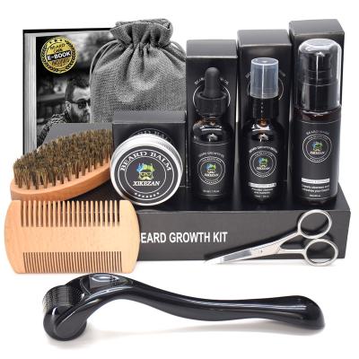 China DEEP CLEANSING Shape Care Kit Gift Set Beard Derma Style Beard Growth Grooming Roller Growth Oils Private Label Balm Beard Growth Kit for sale