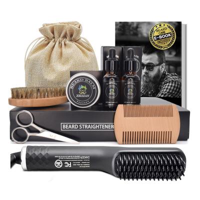 China Best of DEEP CLEANING 100% Premium Men's Gifts Paint Hair Balm Oil Beard Care Grooming Kit Beard Straightener Kit for sale