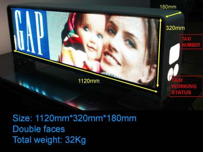 China 3G / GPS / WIFI / USB Control PH 5 Led Taxi Roof Signs for Movable Advertising for sale