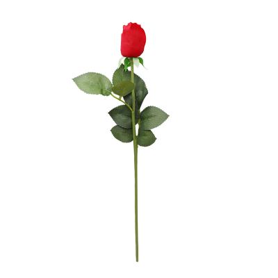 China Simple Home Decoration Artificial Rose Flower Wedding Flower Bouquet Environmental Friendly Rose Bud Artificial Flower for sale