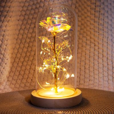 China Lasting Natural Contact During Rose Flower Red Gold Foil LED Light Natural Hot Gold Foil Plated Gold Foil Plated Gift Contact Facebook Sale for sale