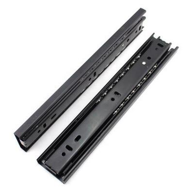 China Narrow Black Powder Coating Funiture Desk Drawer Drawer Sliders European Style Self Color Drawer Slide for sale