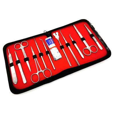 China Suture tool kit for students 22 piece stainless steel dissection kit, for vet, biology and dissection lab medical students for sale